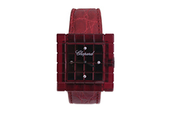 Chopard Ice Cube 12-7780, Leather Strap, Red